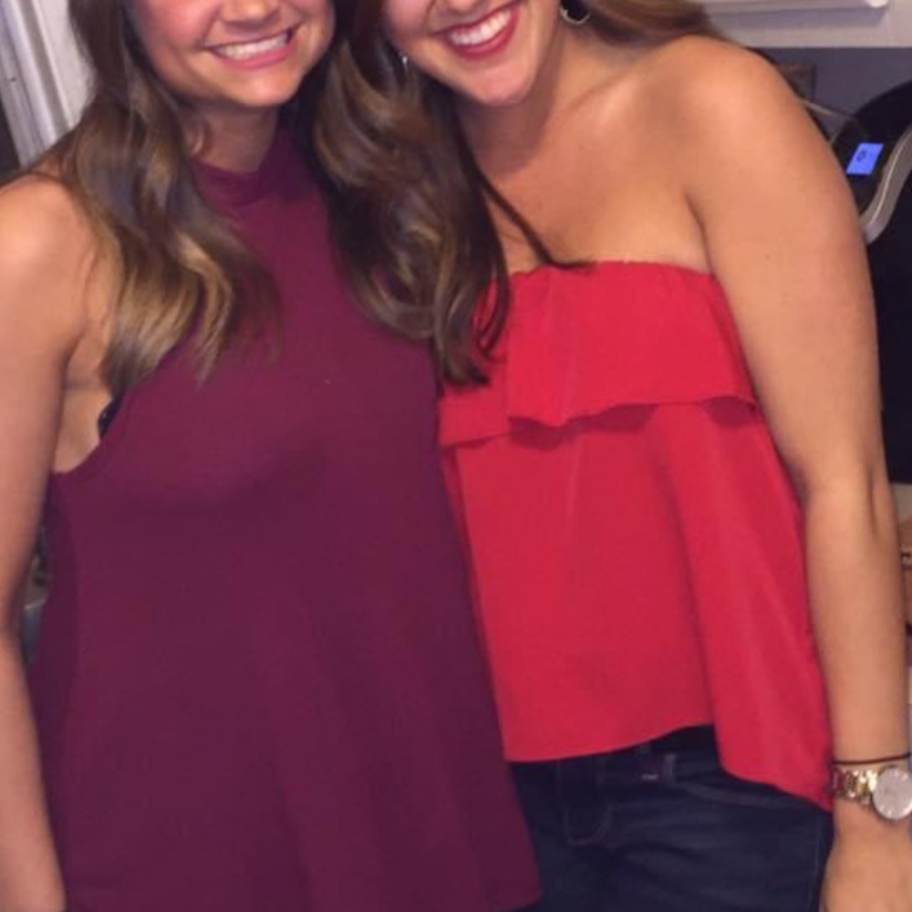 Free People Ruffle Strapless Top